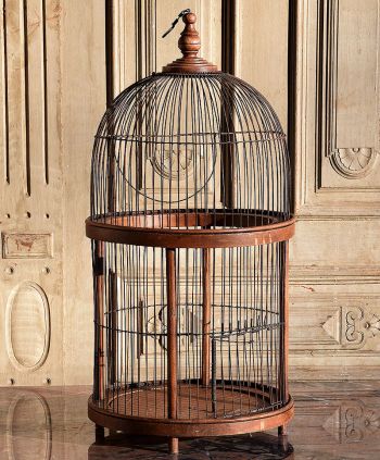 Antyczna francuska klatka na ptaki element dekoracji wnętrz XIXw #antyki #antiques #empireantyki