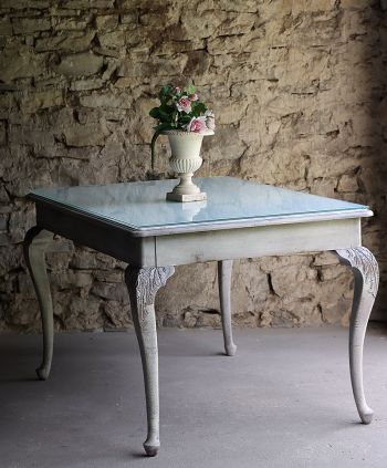 Antyczny stoł biurko shabby chic XIXw antyk bielony przecierany warszawa kraków poznań gdańsk łódź